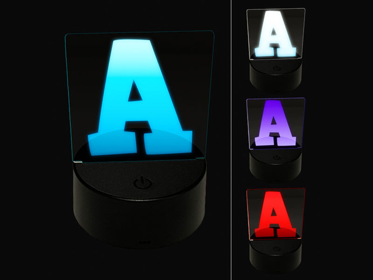 Letter A Uppercase Fun Bold Font 3D Illusion LED Night Light Sign Nightstand Desk Lamp